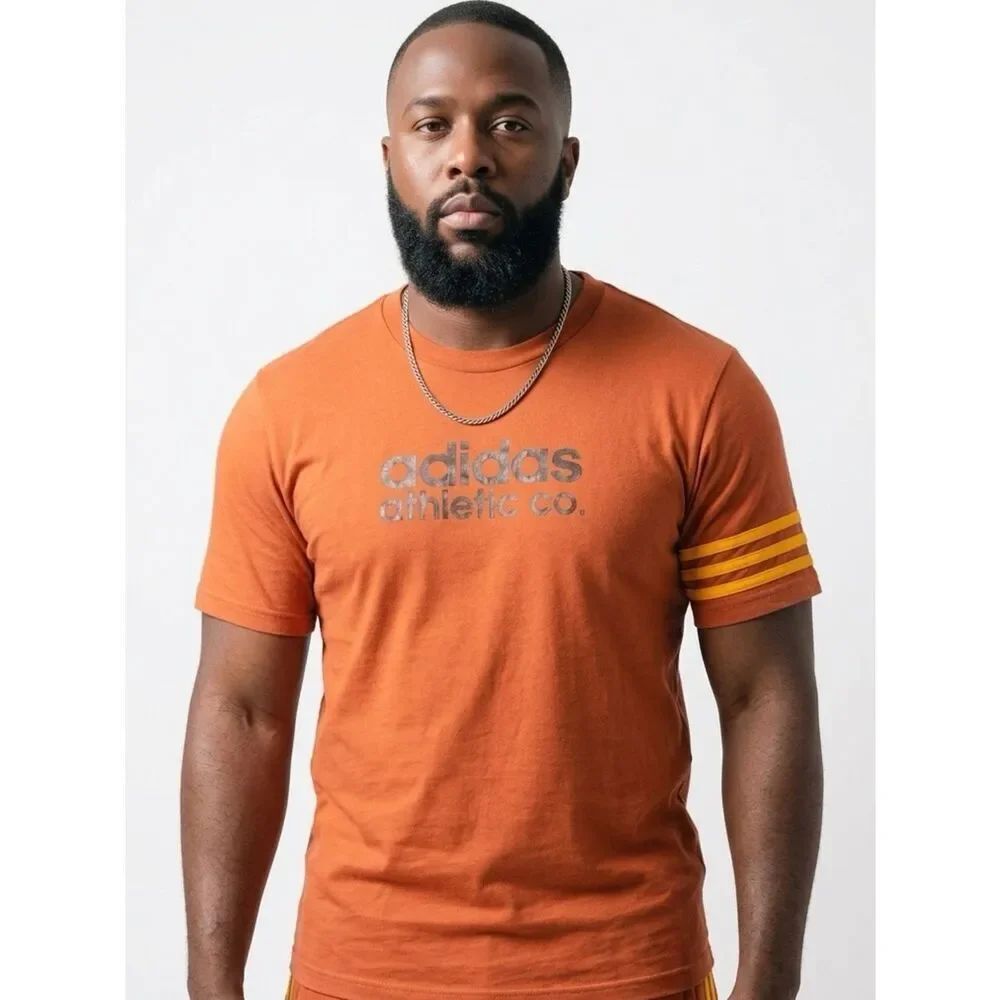 ADIDAS | Burnt Orange Athletic Co Short Sleeve Tee Men’s Size Large